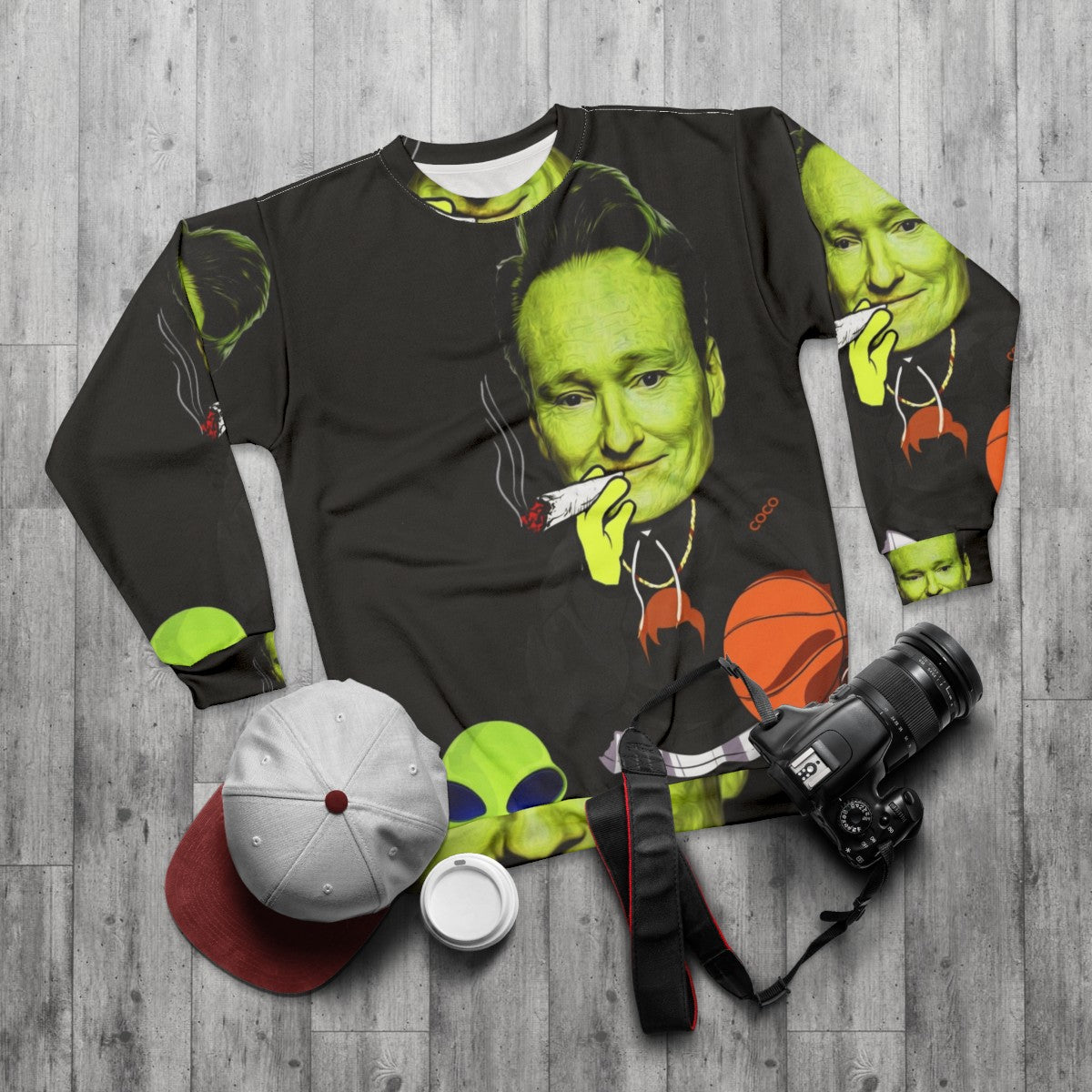 Team Coco Out of Space Sweatshirt for Alien Basketball Fans - flat lay