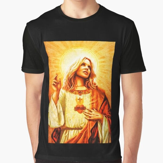 A colorful graphic t-shirt featuring Kylie Minogue, the iconic pop music diva.