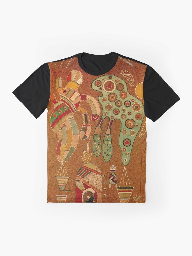 Wassily Kandinsky inspired abstract art graphic t-shirt - Flat lay