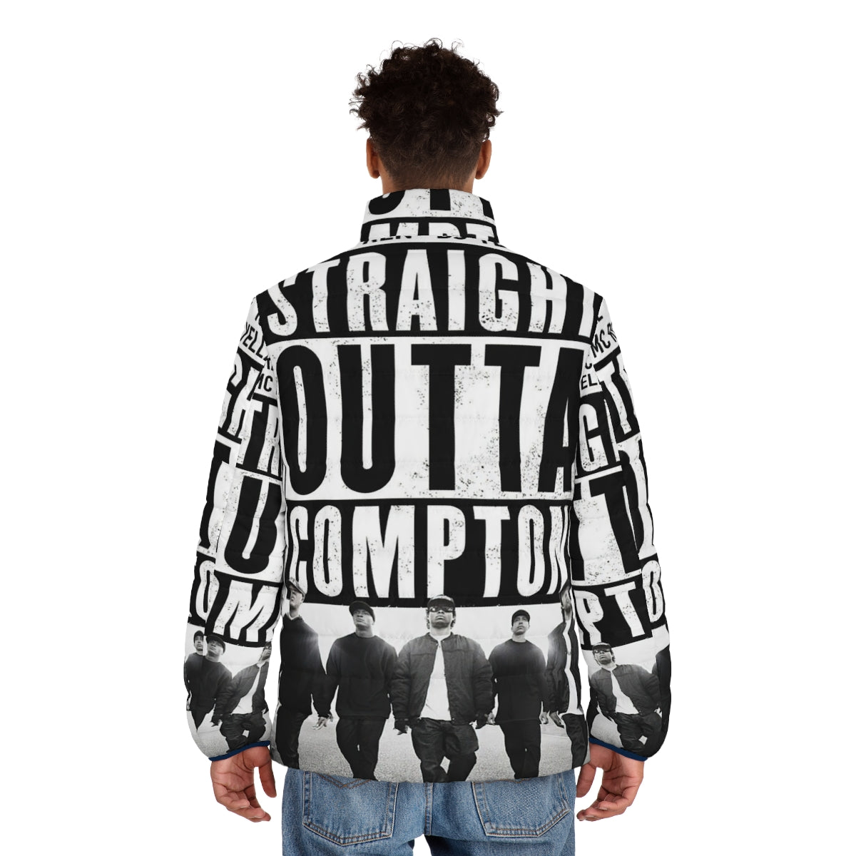 NWA Cover Puffer Jacket - Rap Inspired Puffer Jacket - men back