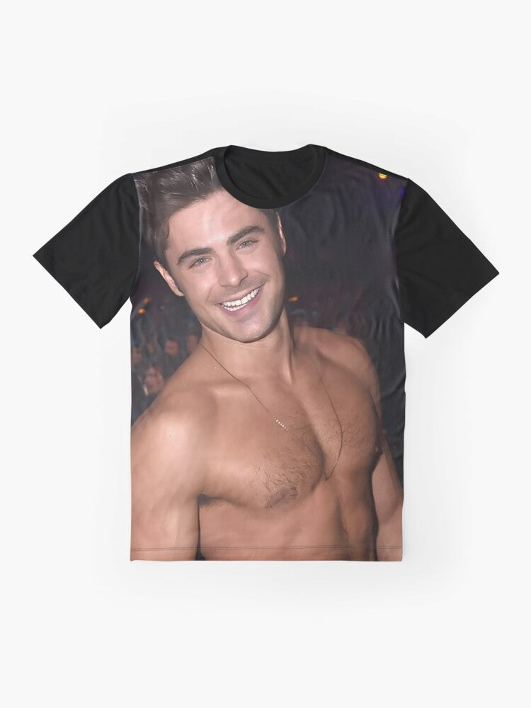 Zac Efron Graphic T-Shirt featuring the popular actor - Flat lay