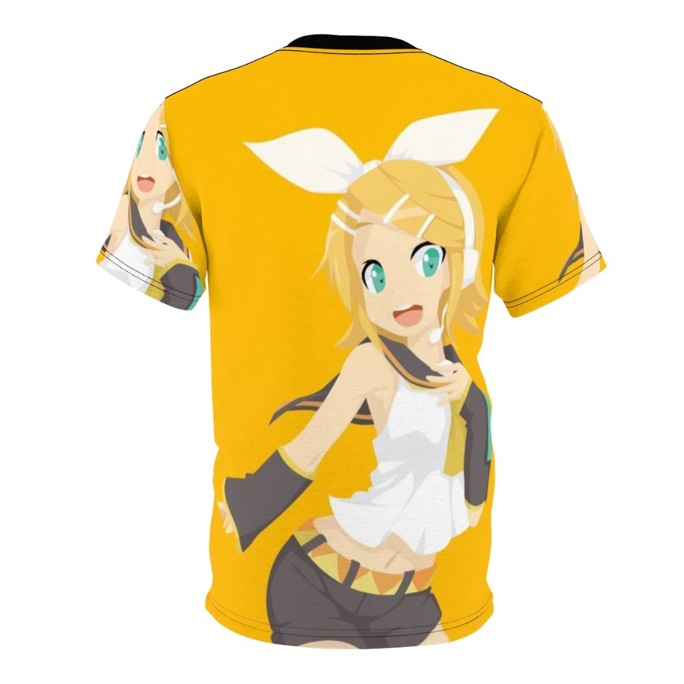 Stylized illustration of Kagamine Rin on a high-quality t-shirt - Back