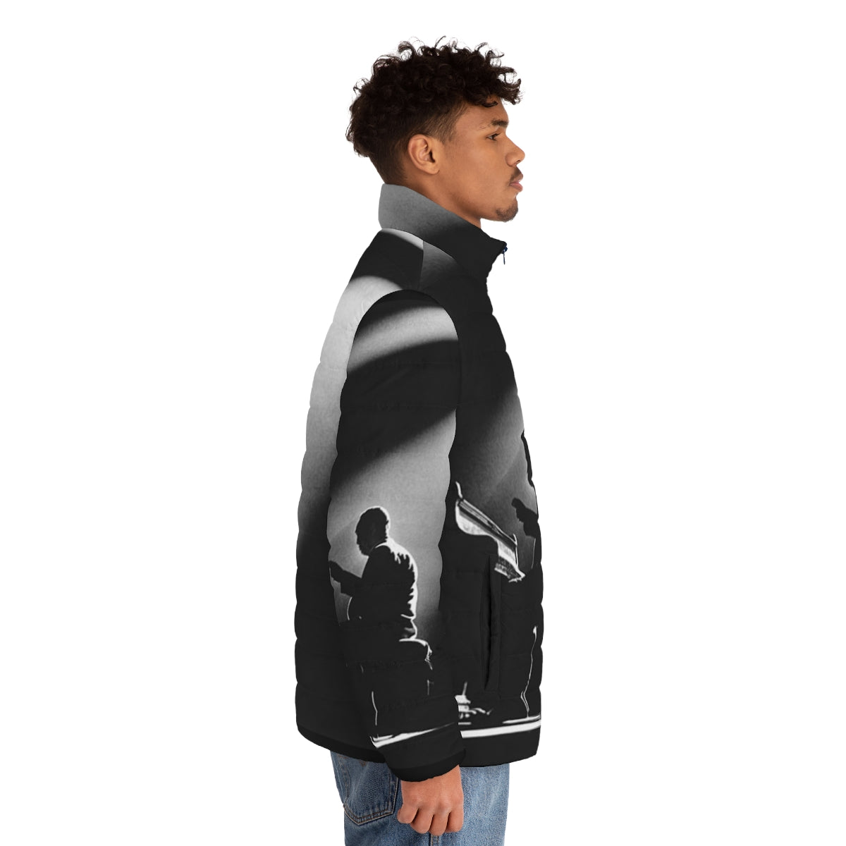 Duke Ellington-inspired puffer jacket for jazz and swing dance enthusiasts - men side right