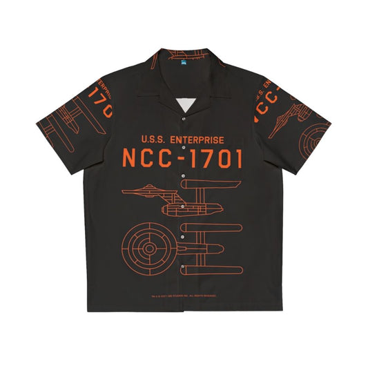 Star Trek USS Enterprise NCC-1701 schematic Hawaiian shirt