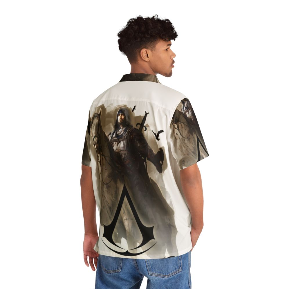 Assassin's Creed Mirage Basim Ibn Ishaq Hawaiian Shirt - Flat lay