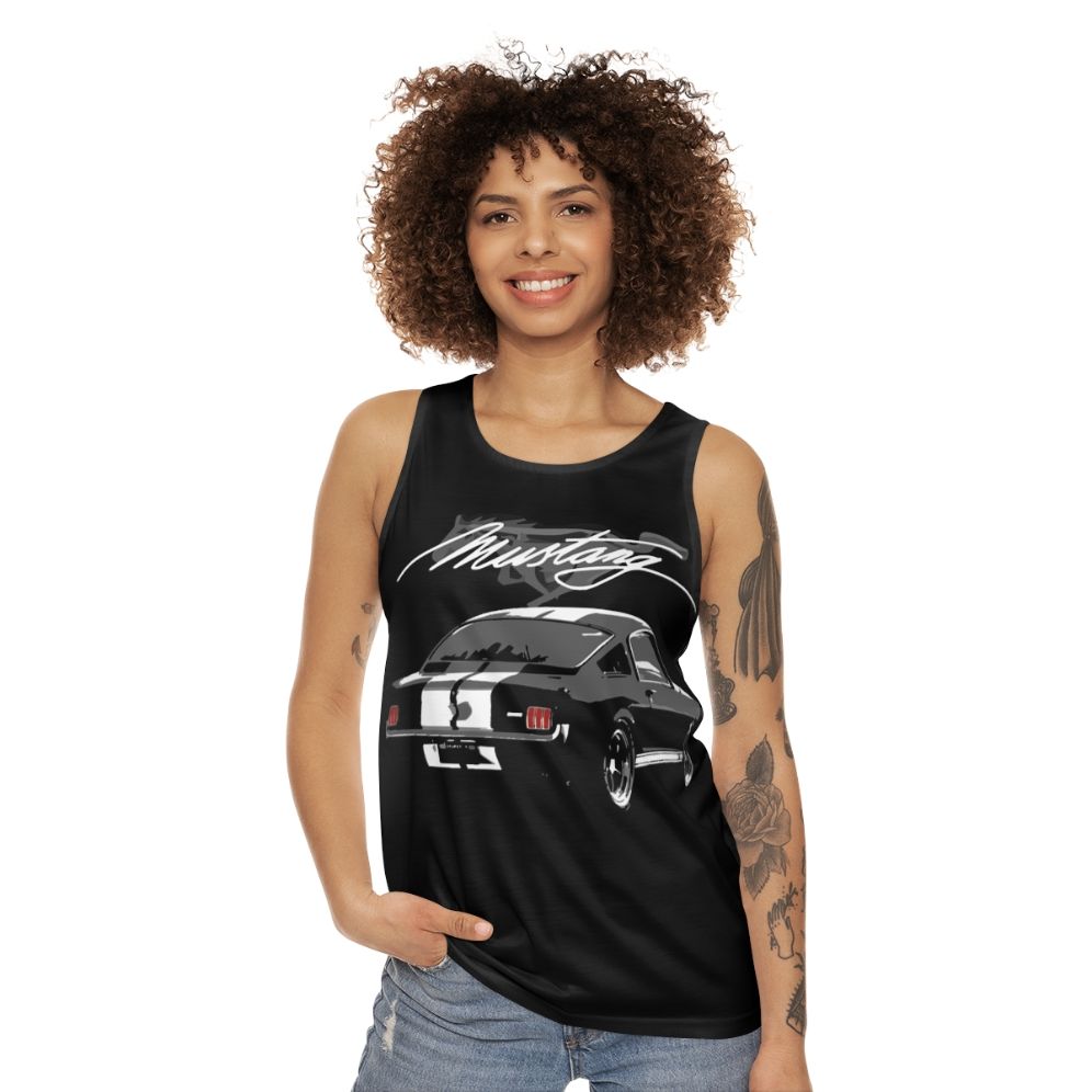 Retro 1965 Mustang Fastback Unisex Tank Top - women