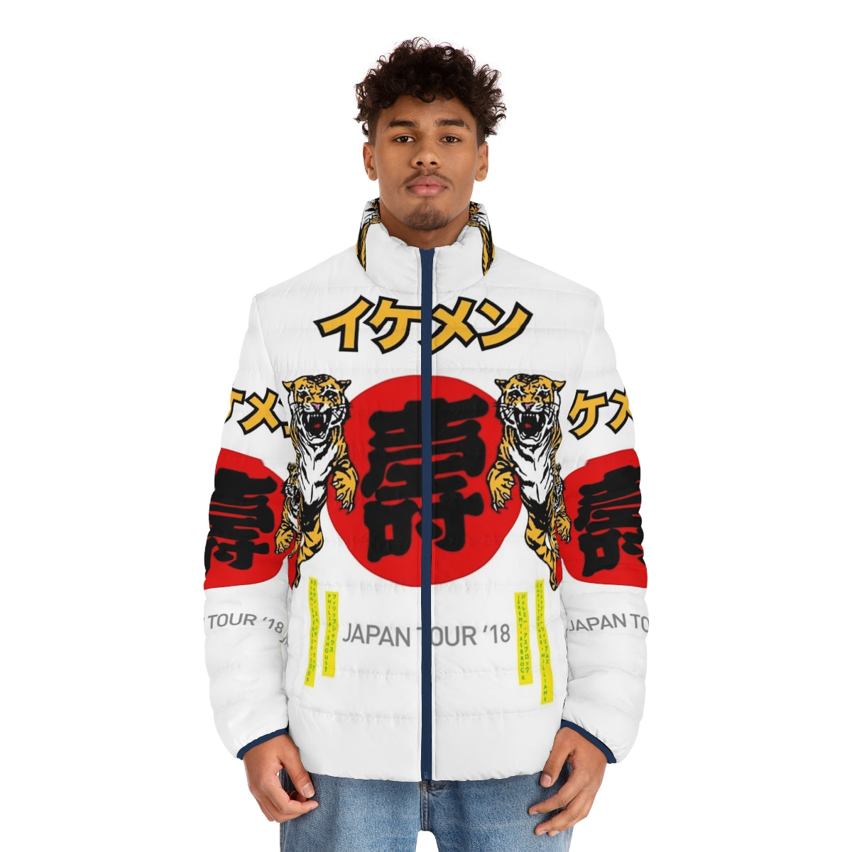 Ikemen Japan 2018 Puffer Jacket with KISS band graphics - men front