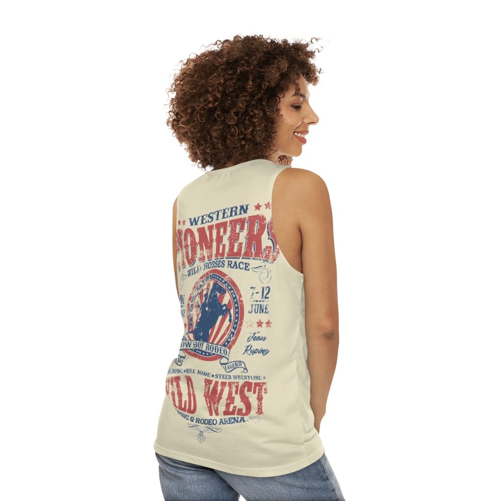 Retro Western Unisex Tank Top - women back