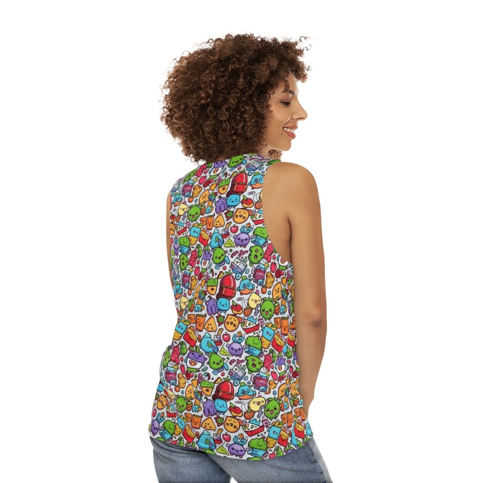 Hobbies Unisex Cartoon Tank Top with Abstract Pattern - women back