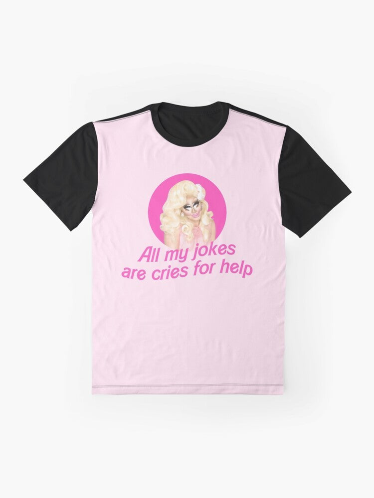 Trixie Mattel Graphic T-Shirt with RuPaul's Drag Race theme - Flat lay