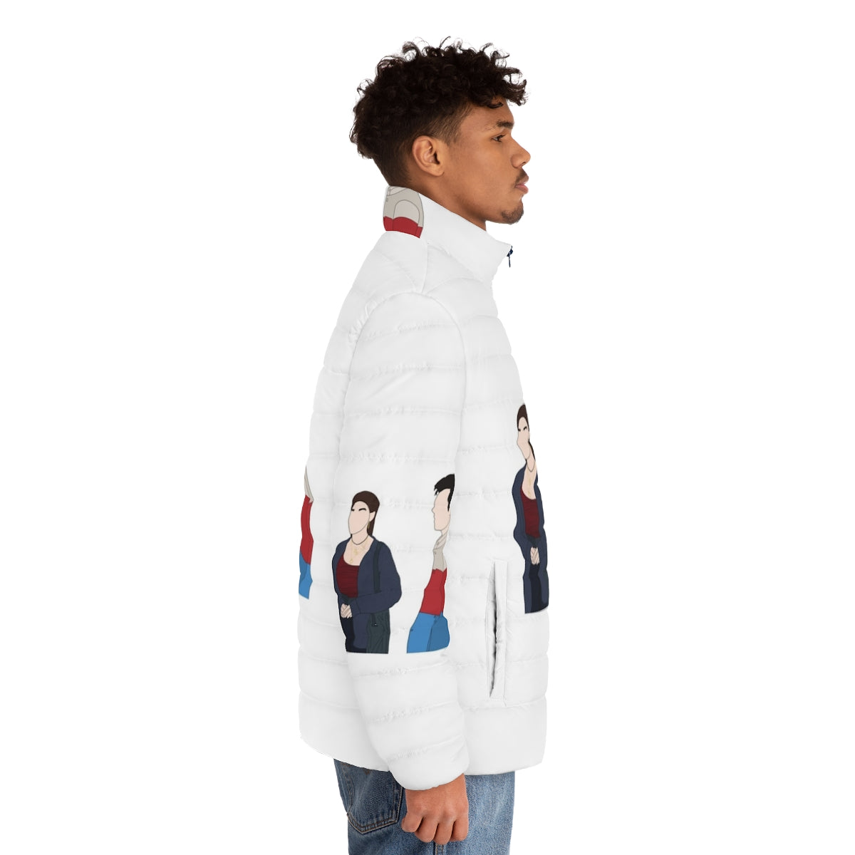 Sex Education Otis and Maeve Puffer Jacket - Netflix TV Series Merchandise - men side right