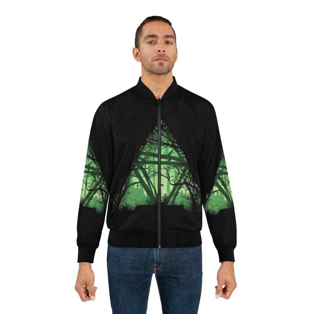 Bomber jacket with a digital nature and sword design - Lifestyle