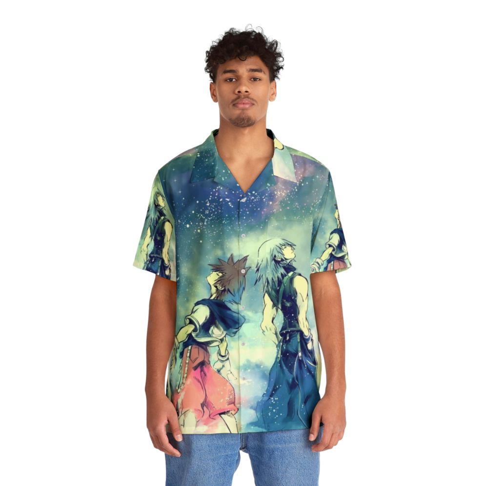 One Sky Hawaiian Shirt featuring Kingdom Hearts characters - People Front