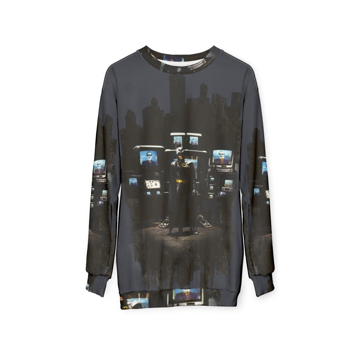 Heroic Bat City Sweatshirt with Superhero Graphic - hanging