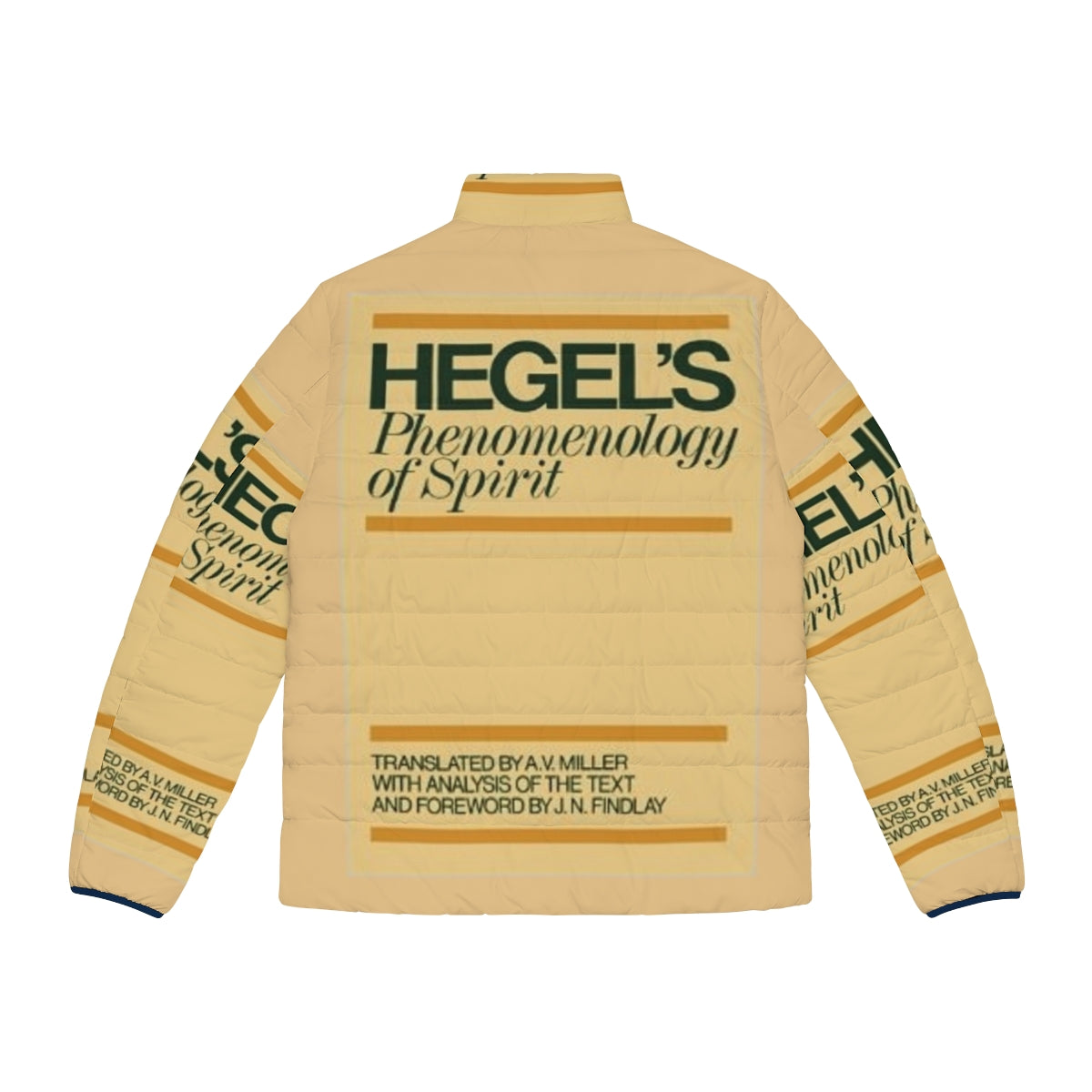 Hegel Phenomenology of Spirit inspired puffer jacket for stylish winter wear - Back