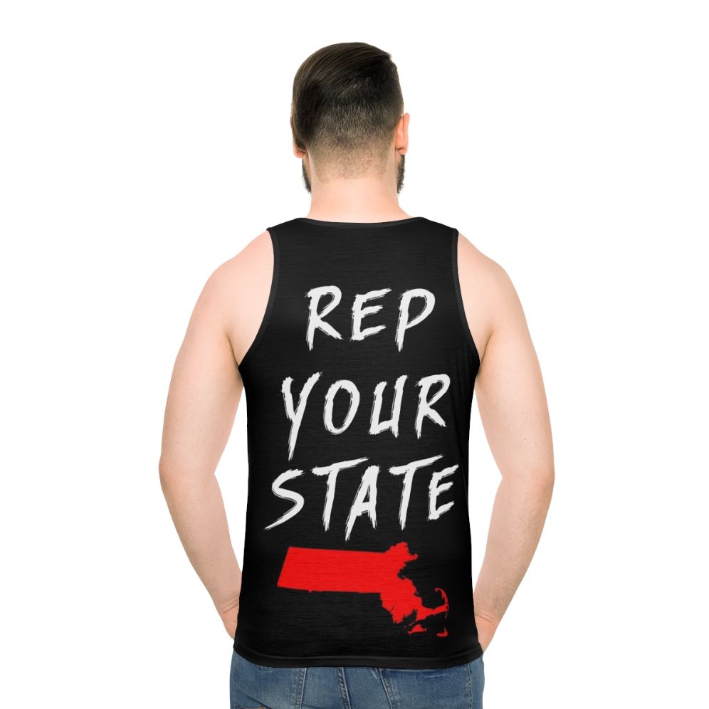 Massachusetts Tank Top with State Pride Design - men back