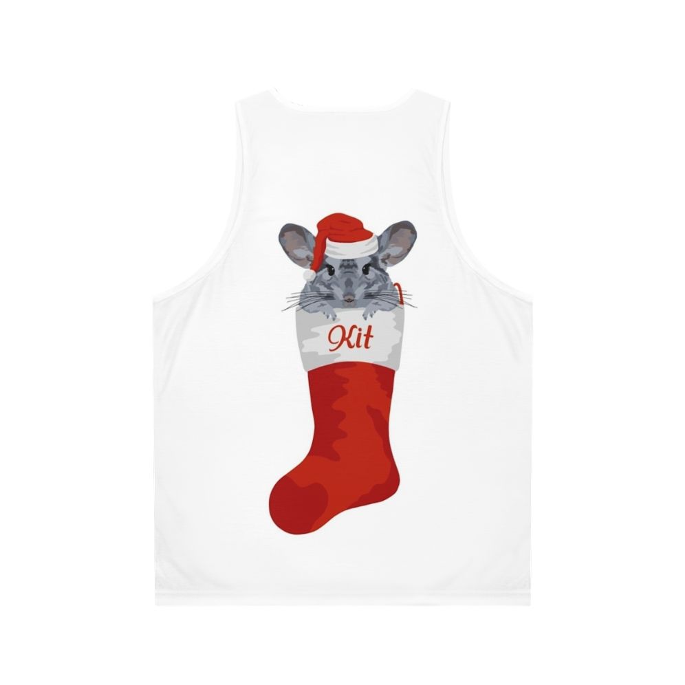 Personalized Chinchilla Christmas Stocking Unisex Tank Top - Back