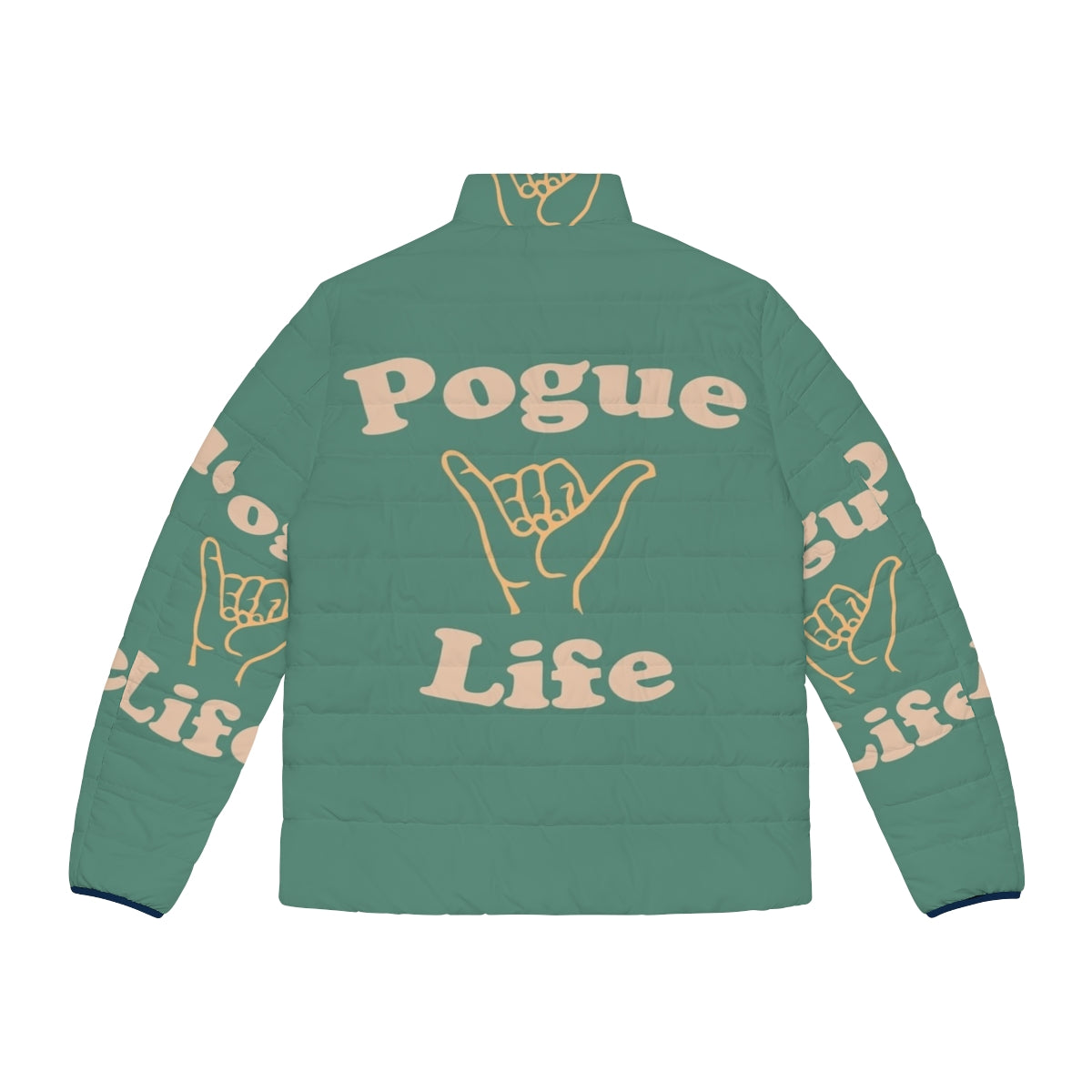 Outer Banks Pogue Life Puffer Jacket featuring a coastal inspired design - Back