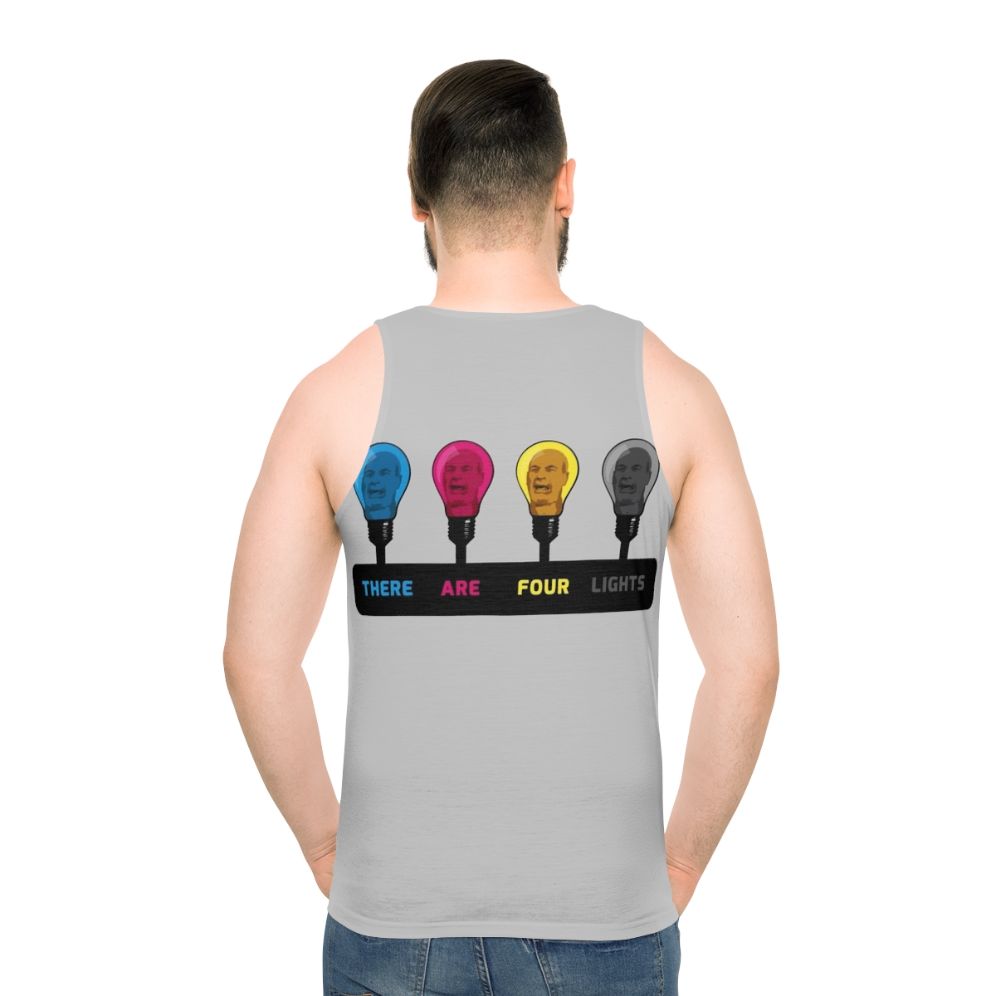 "There Are Four Lights" CMYK Unisex Tank Top - men back