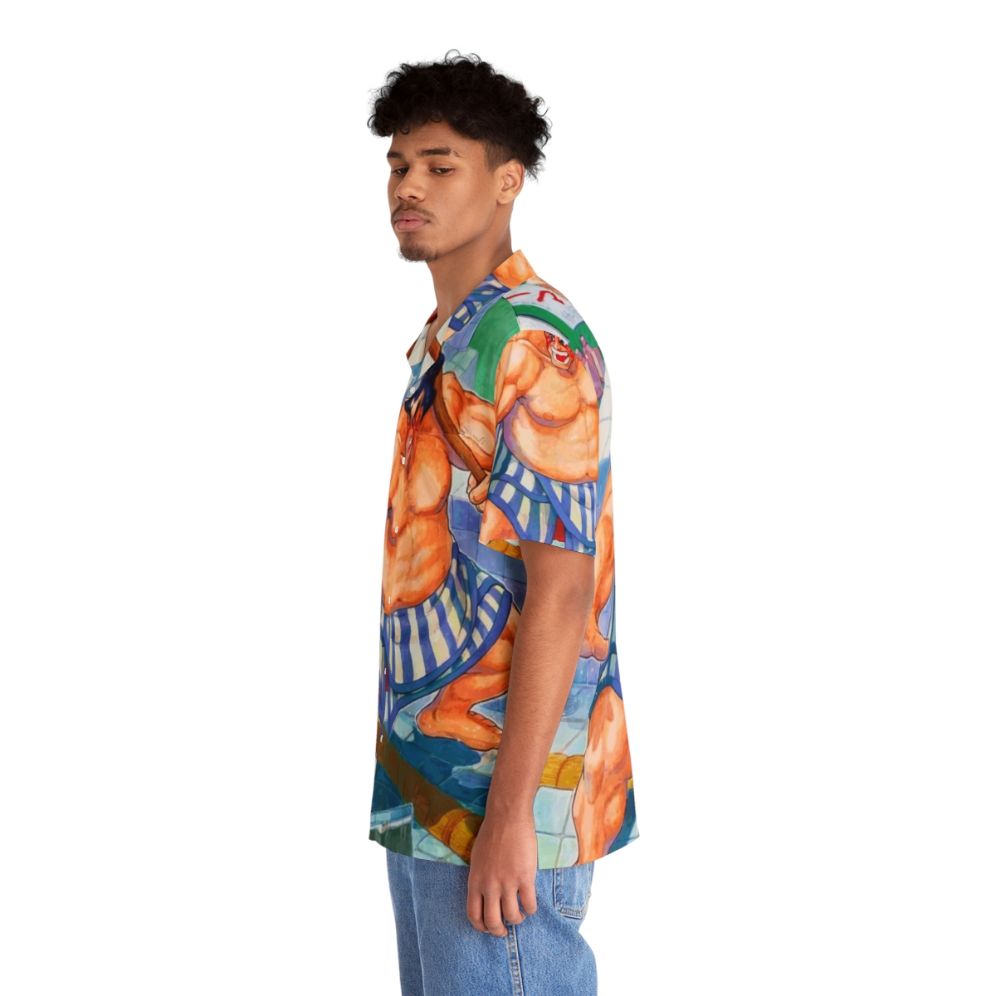 E Honda Hawaiian Shirt - Retro Video Game Inspired Apparel - People Left