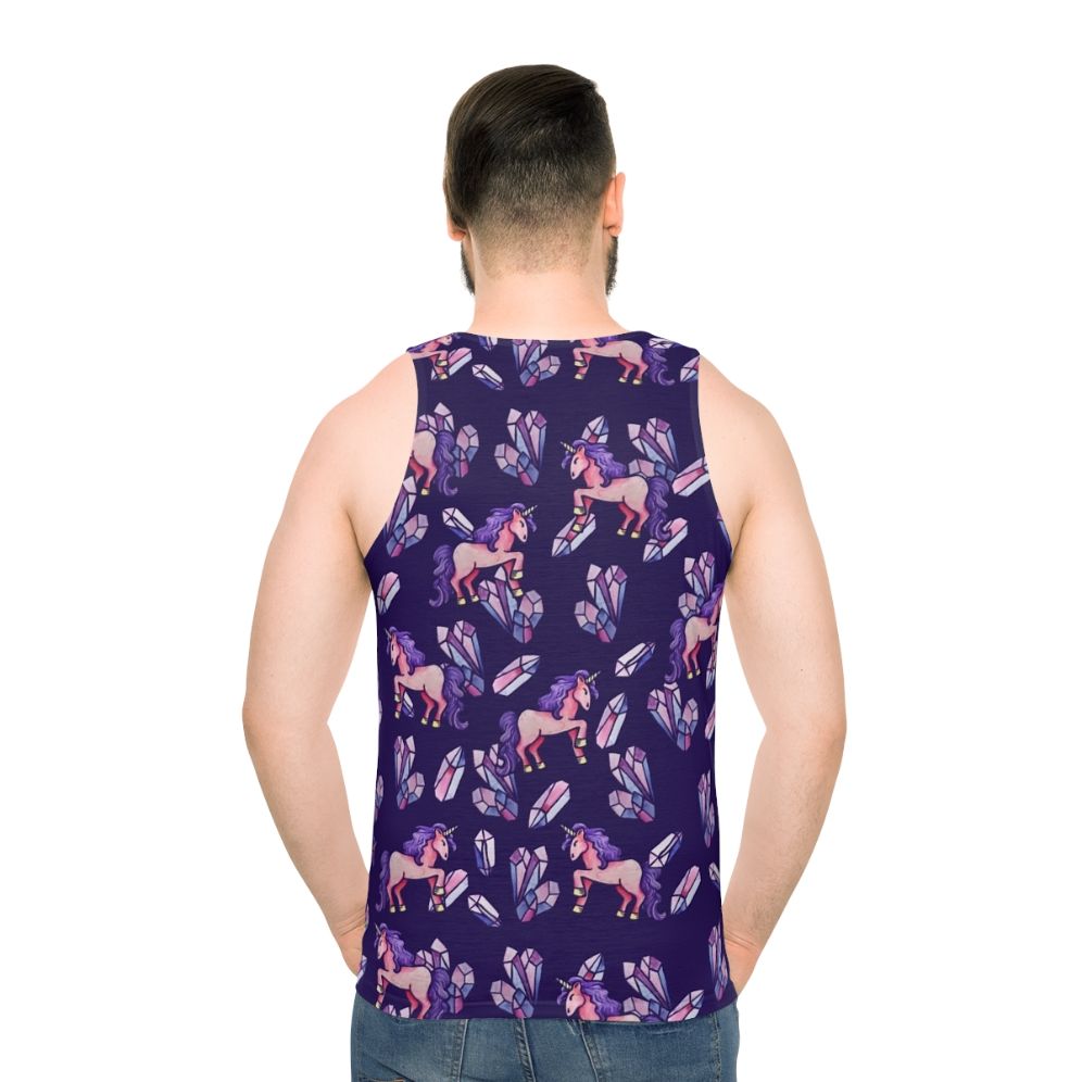 Magical unicorn crystal unisex tank top - men back