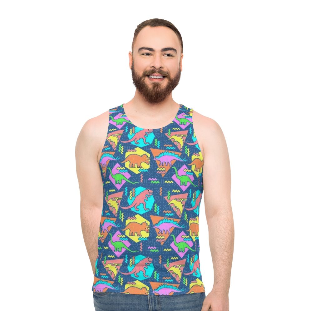 Nineties Dinosaurs Pattern Unisex Tank Top - men