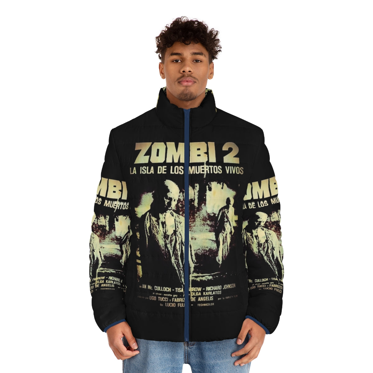 Zombi 2 Puffer Jacket featuring horror elements - men front