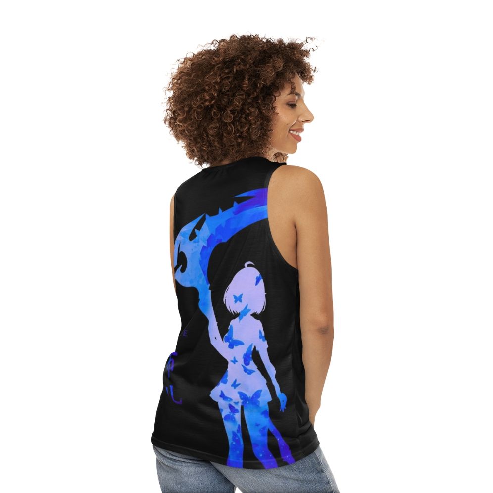 Blue Butterflies Unisex Tank Top - women back