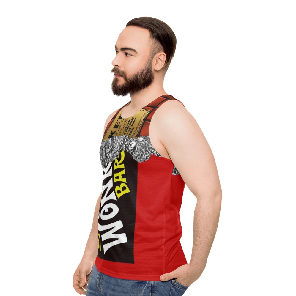 Retro golden ticket unisex tank top - men side