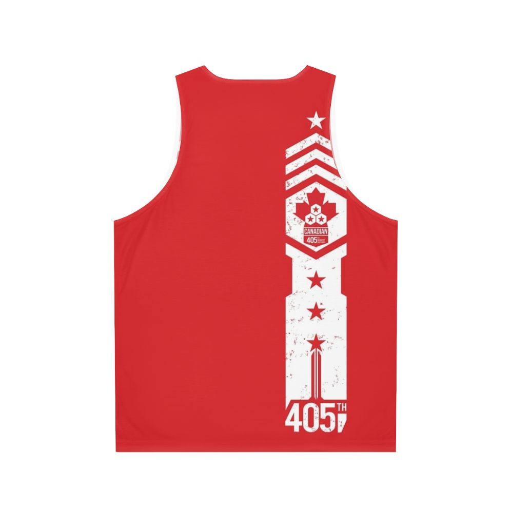 405th Canadian Regiment Unisex Halo Spartan Tank Top - Back