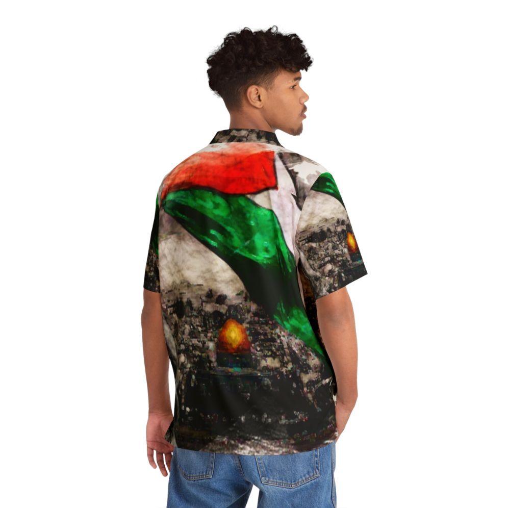 vibrant free palestine gaza hawaiian shirt - People Back