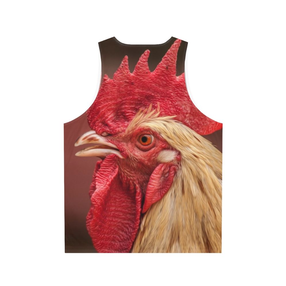 Rooster Chicken Red Poultry Farm Animals Unisex Tank Top - Back