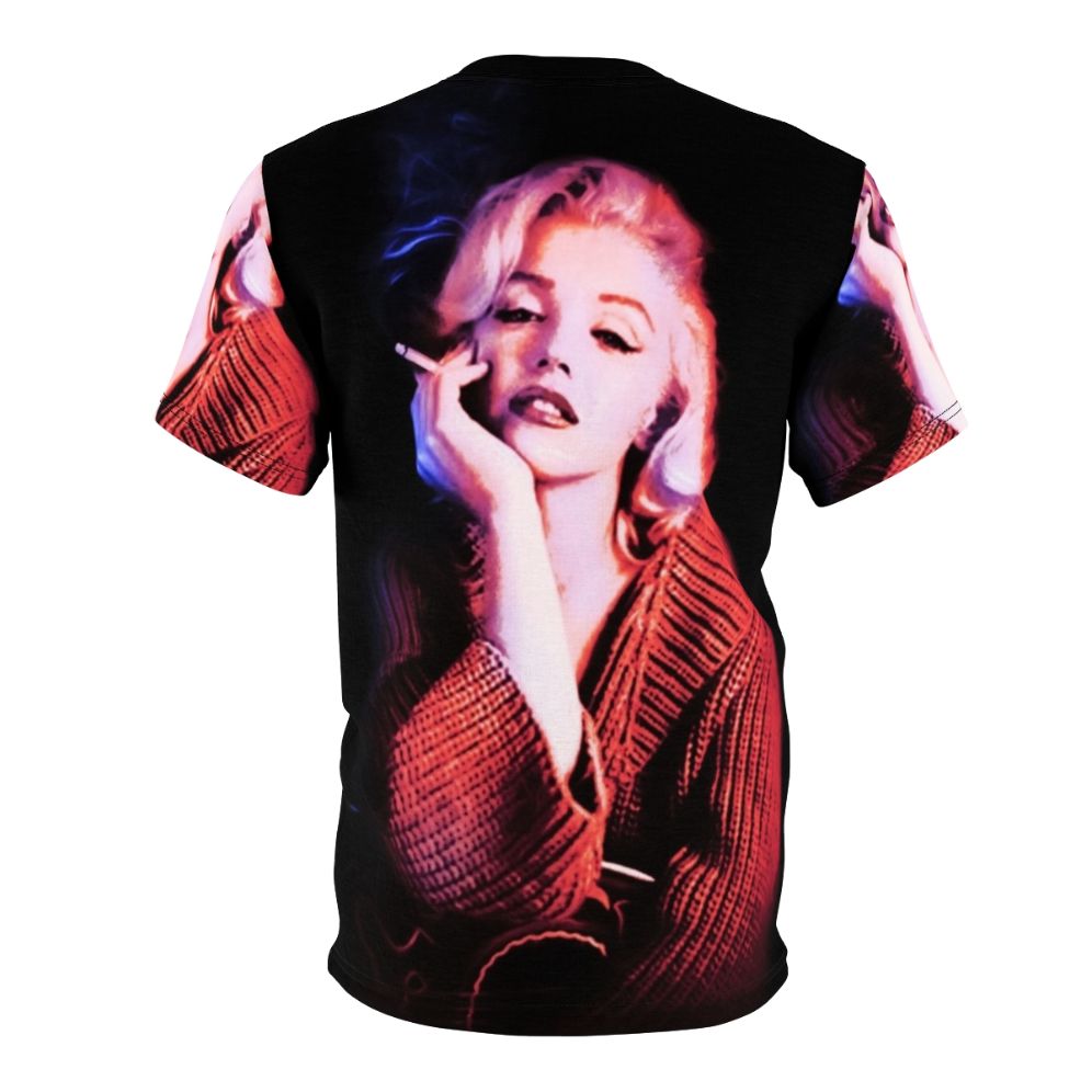 Vintage-style graphic t-shirt featuring a pop art portrait of the iconic Hollywood star Marilyn Monroe - Back