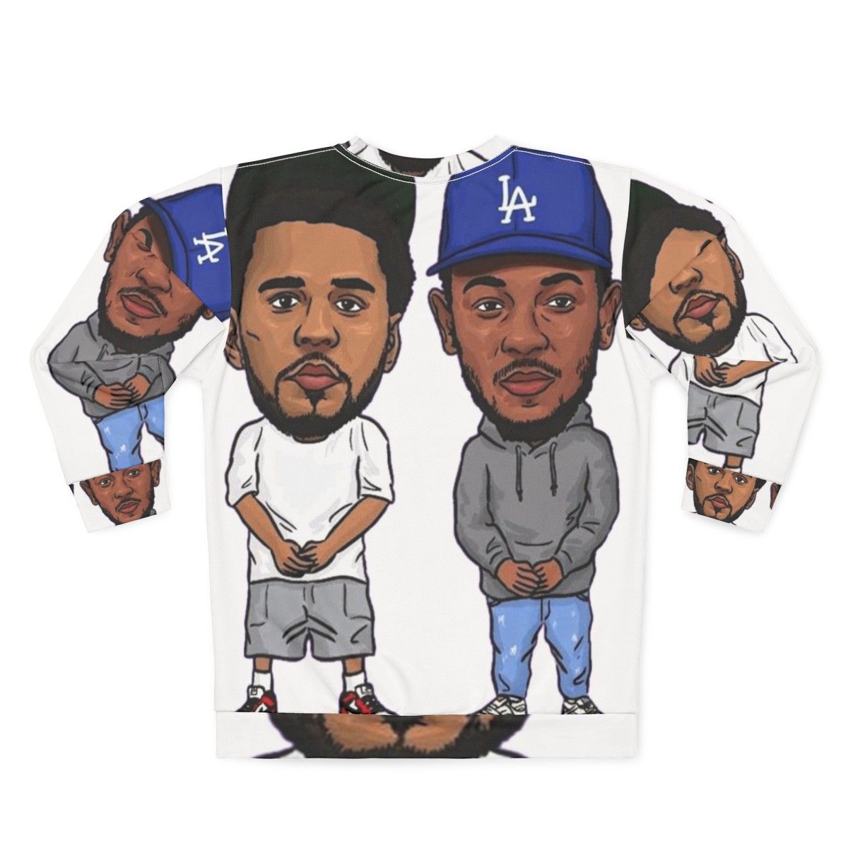 Kendrick Lamar x J Cole Rap Artist Sweatshirt with Hip Hop Pop Art Design - Back