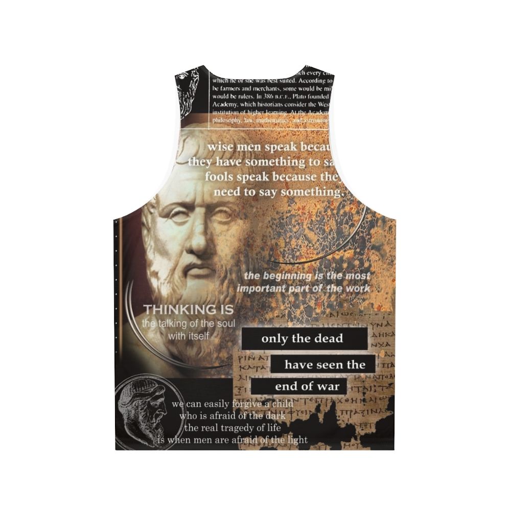 Plato Unisex Tank Top featuring Greek philosopher design - Back