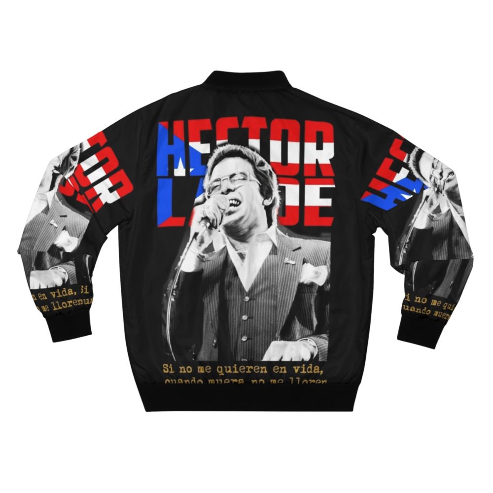 Hector Lavoe inspired salsa bomber jacket with latin music design - Back