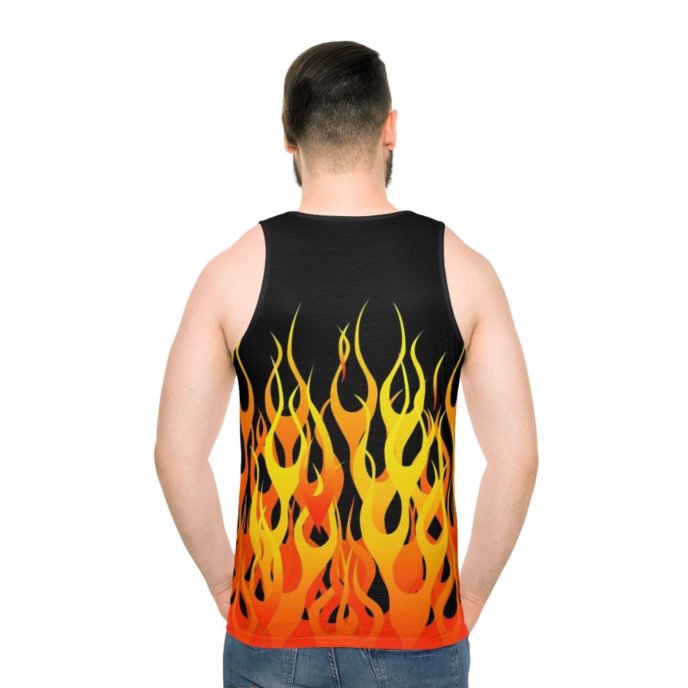 Racing Flames Unisex Tank Top - men back