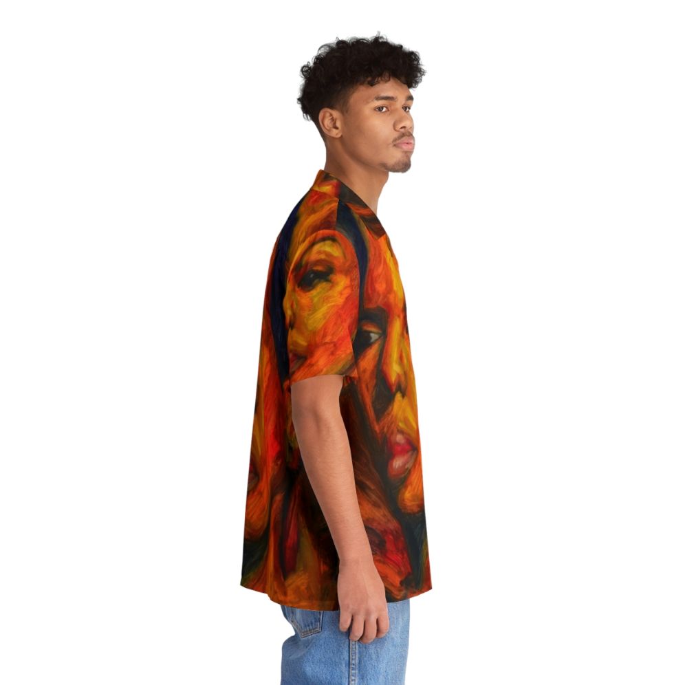 Nina Simone Hawaiian Shirt with Vibrant Tropical Print - People Pight