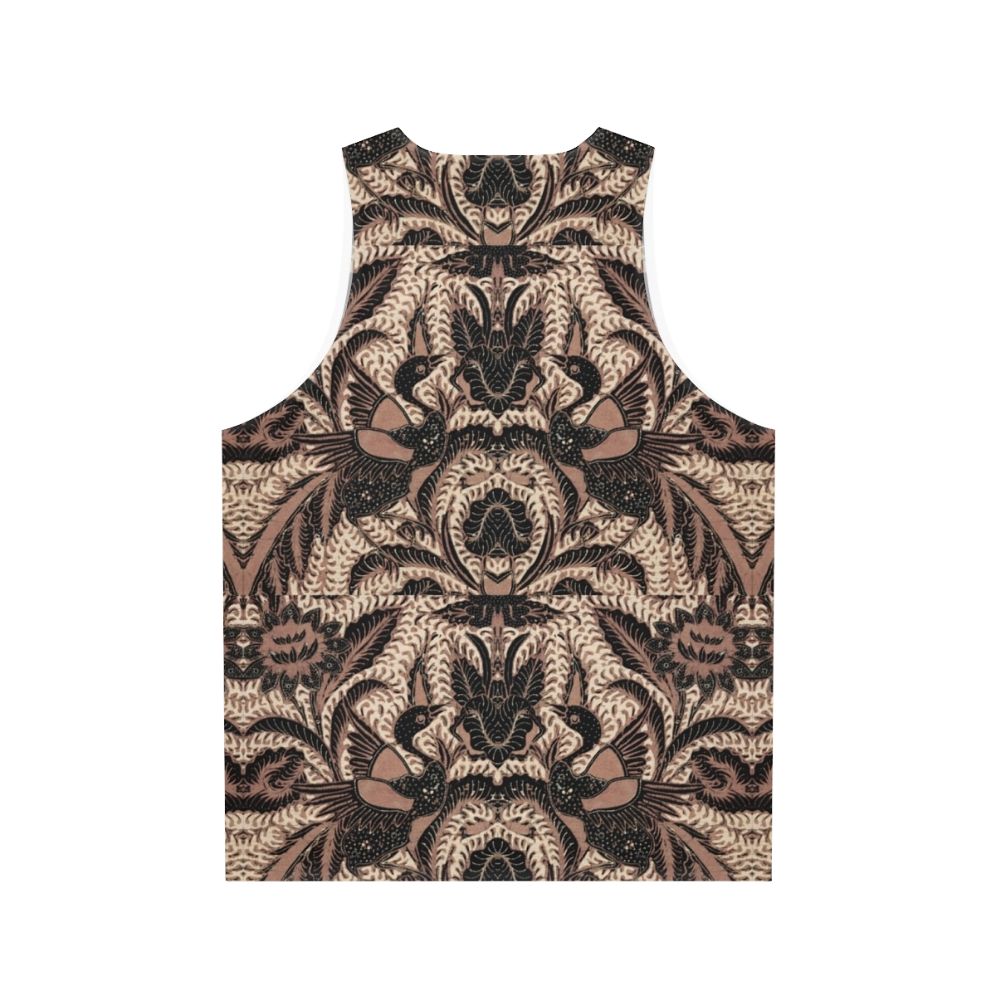 Batik Unisex Tank Top with Bird and Flower Motif - Back