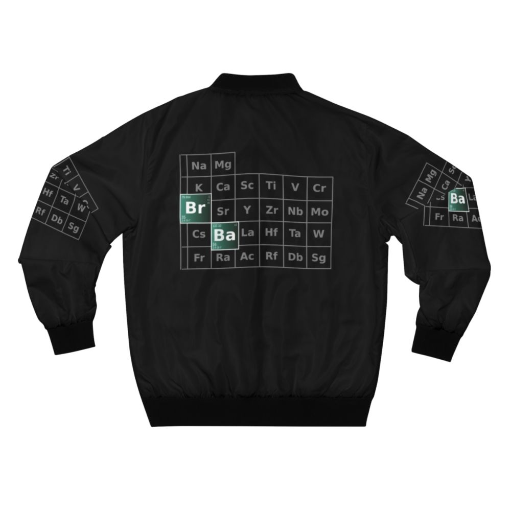 Breaking Bad Periodic Table Bomber Jacket featuring the iconic chemistry symbols and characters from the TV series - Back