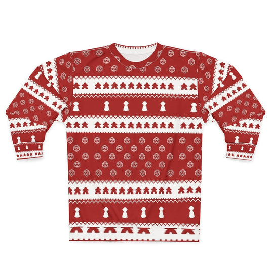 Christmas Board Game Sweater with Dice and Meeples