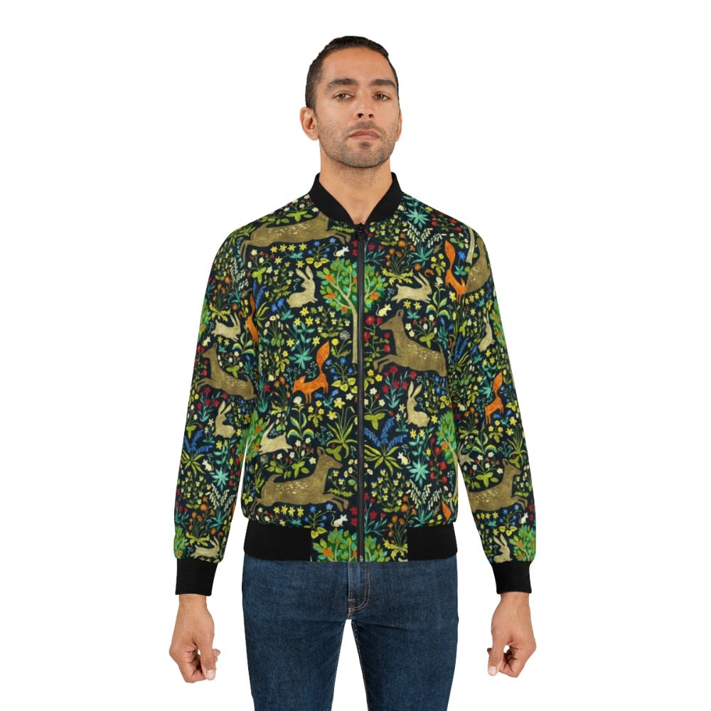 Medieval-style bomber jacket with nature and animal motifs - Lifestyle