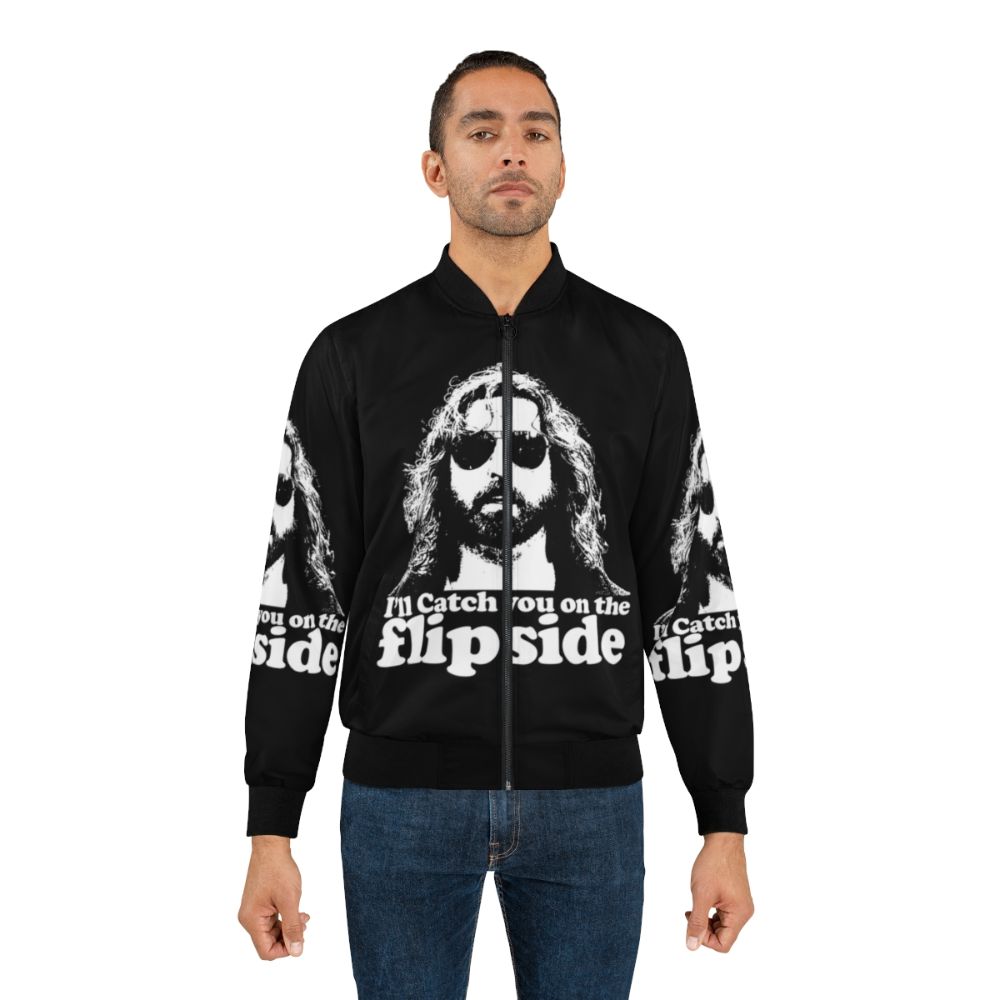 Boondock Saints Rocco Bomber Jacket with "Catch You on the Flip Side" White Print - Lifestyle