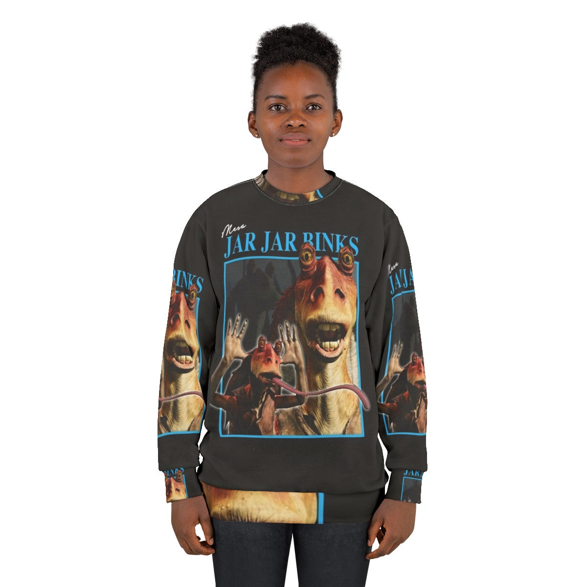 Retro Jar Jar Binks Graphic Star Wars Sweatshirt - women