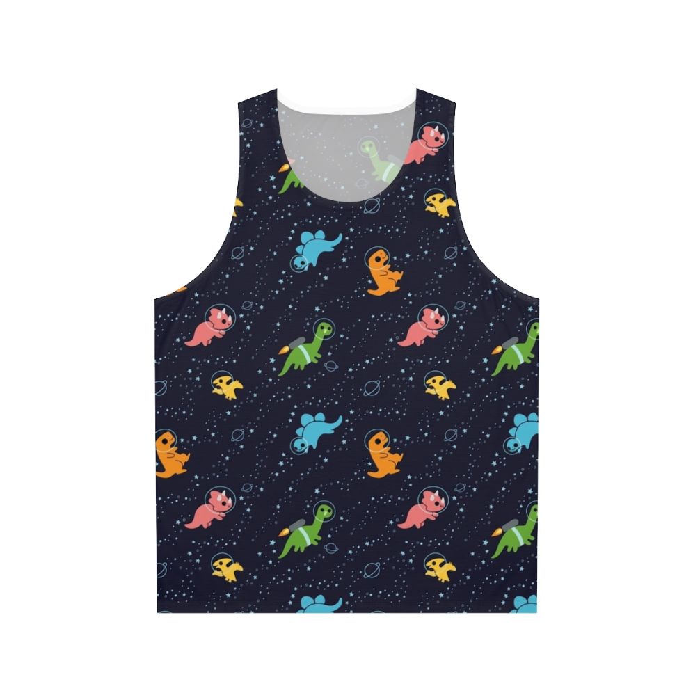 Dinosaurs in space graphic unisex tank top