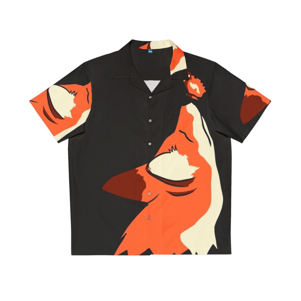 Spirit Fox Hawaiian Shirt featuring a print of a legendary fall fox