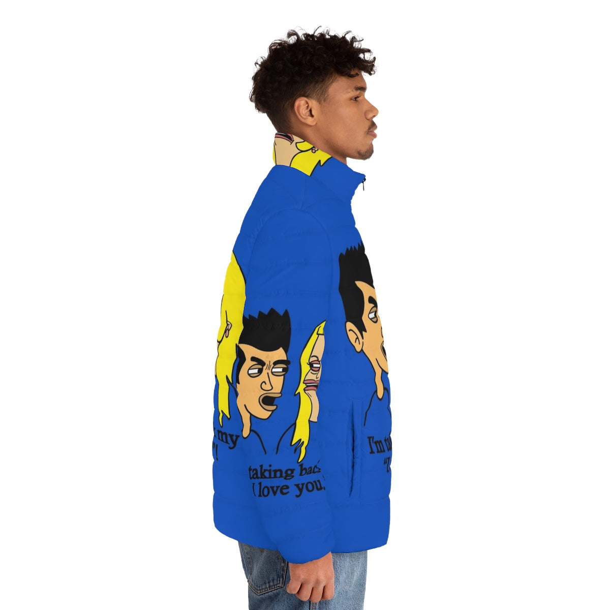 Big Mouth Netflix Jay and Lola Cartoon Character Puffer Jacket - men side right