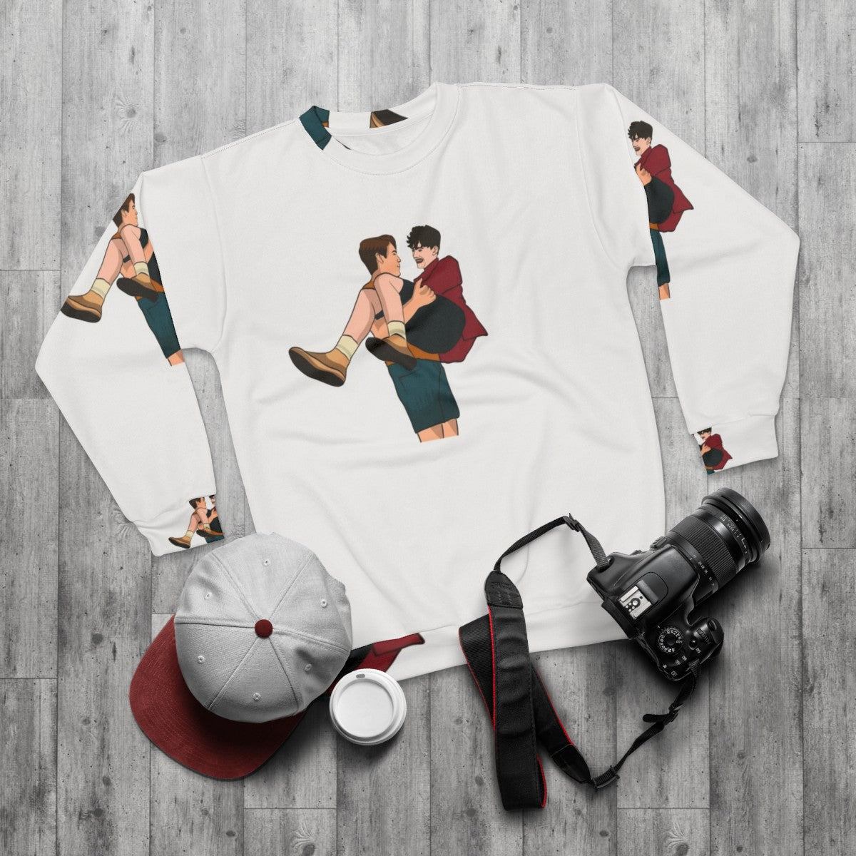 Heartstopper Nick and Charlie Friendship Sweatshirt - flat lay