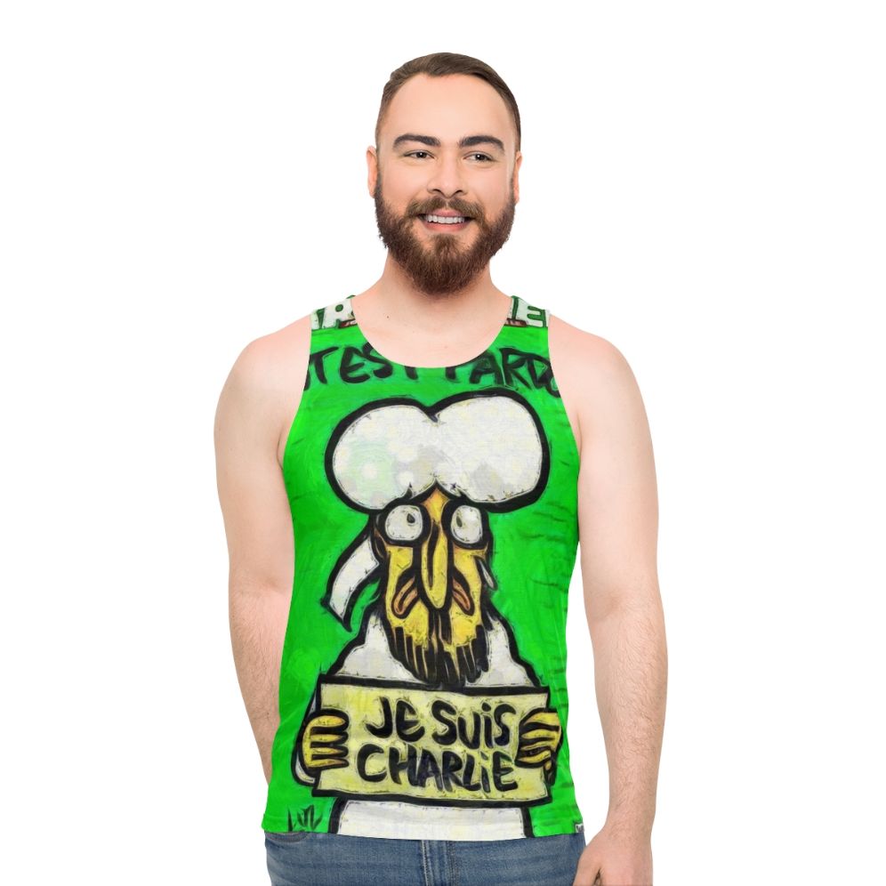 Tribute to Charlie Hebdo Unisex Tank Top - men