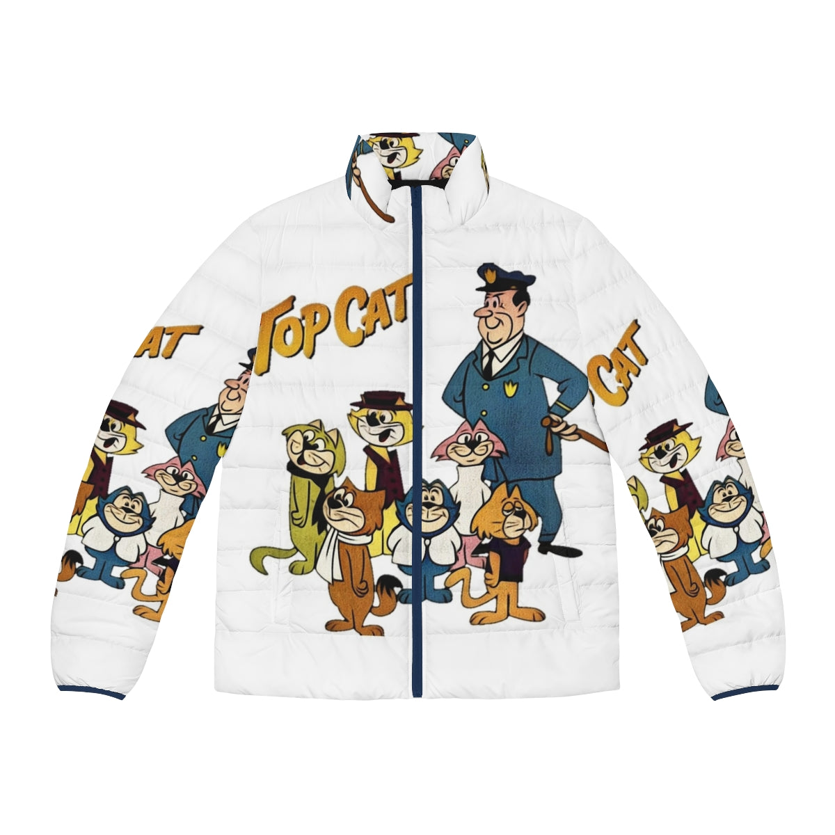 Vintage Retro Top Cat Cartoon Summer Puffer Jacket